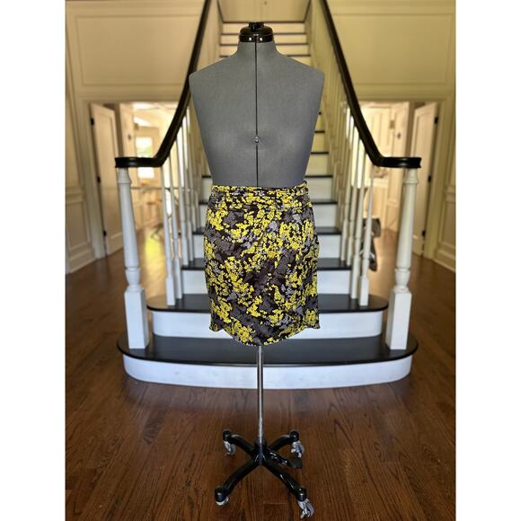 H&M Layered Tulip Skirt Yellow Black Spring Summer Fall Career Modern Casual - Picture 4 of 13